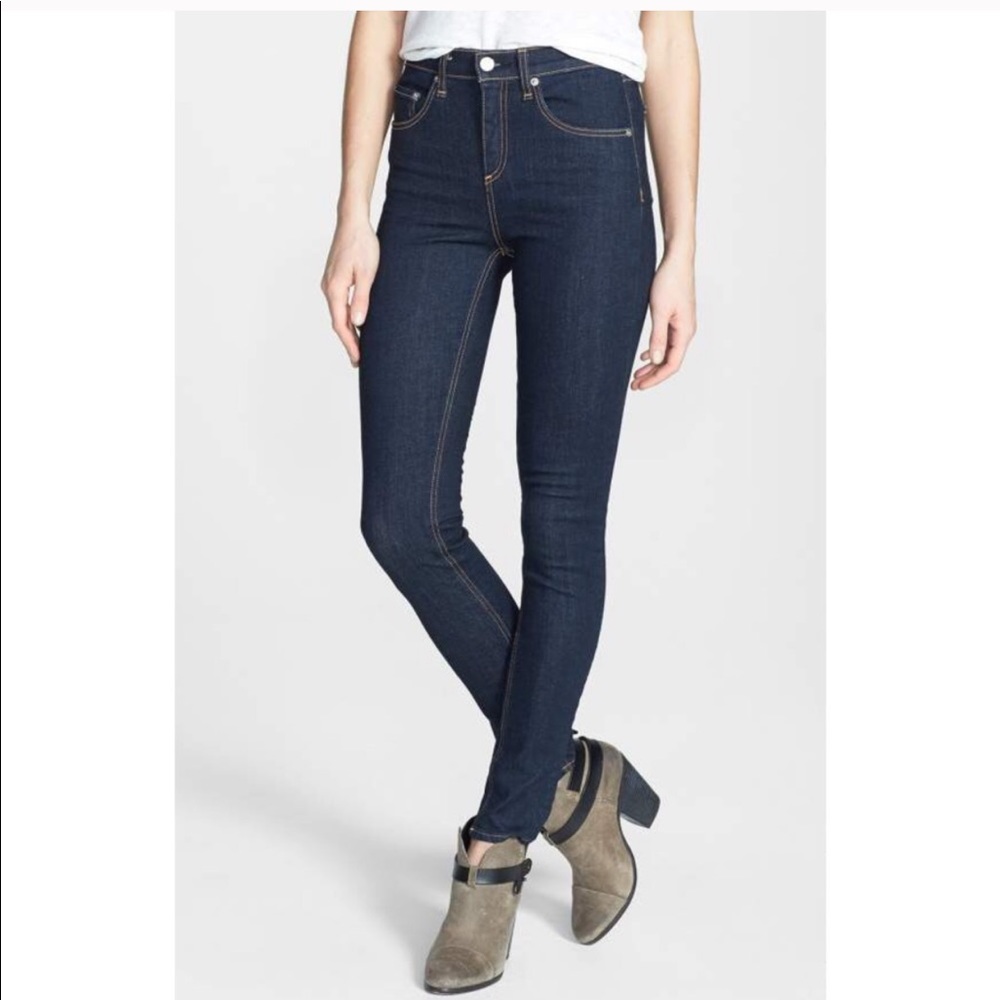 Rag & Bone High Rise Skinny Jeans Heritage Color